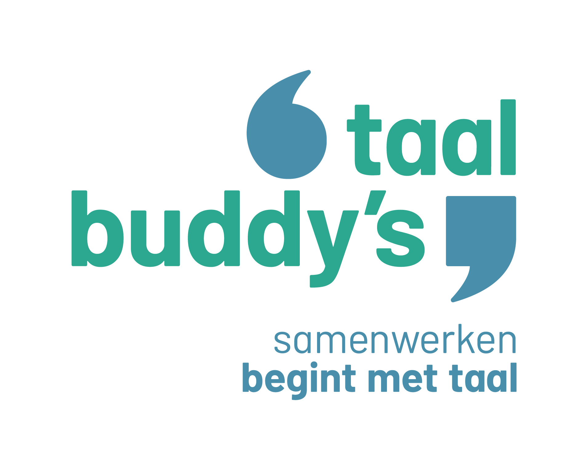 Logo Taalbuddy's samenwerken begint met taal Logo Taalbuddy's samenwerken begint met taal